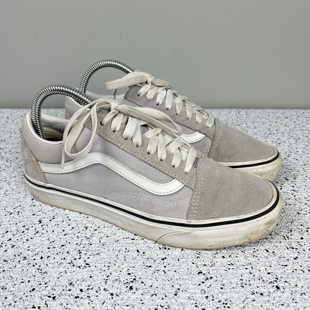 Unisex Vans Old Skool Shoes Mens 6.5 Womens 8 Light Gray Suede Canvas‎ 508731